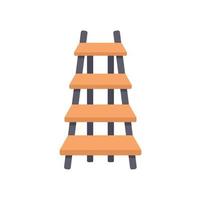 Ladder icon flat vector. Wood construction vector