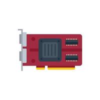 Gpu board icon flat vector. Computer card vector