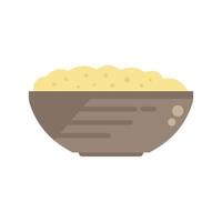 Mash potato bowl icon flat vector. Food dish vector