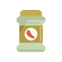 Canned pepper icon flat vector. Food pickle vector