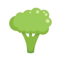 Cute broccoli icon flat vector. Vegetable cabbage vector