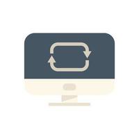 Repost computer icon flat vector. Report chart vector