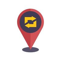 Repost location icon flat vector. Report chart vector