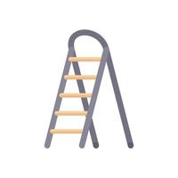 Aluminium ladder icon flat vector. Wood construction vector