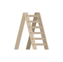 Old ladder icon flat vector. Wood safety vector