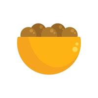 Falafel bowl icon flat vector. Israel cooking vector