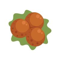 vista superior falafel icono vector plano. cocinando comida