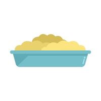 Cream mash potato icon flat vector. Boiled dish vector