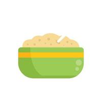 Mash potato spoon icon flat vector. Boiled food vector