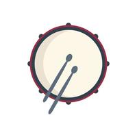 Top view drum icon flat vector. Music kit vector