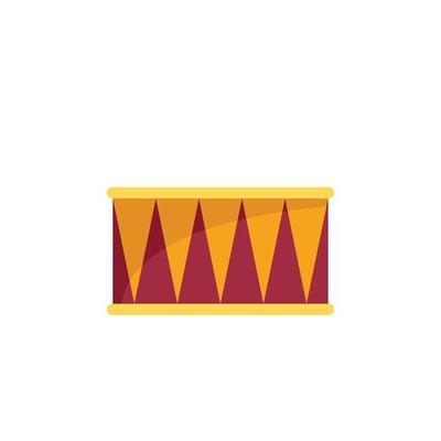 Snare drum icon flat vector. Music kit