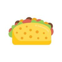 vector plano de icono de taco suave. comida mexicana