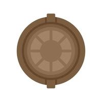 Top view coffee capsule icon flat vector. Espresso cup vector