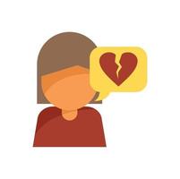 Dislike heart icon flat vector. Social media vector