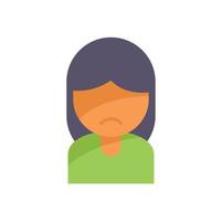 Sad dislike person icon flat vector. Social media vector