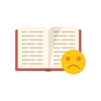 Dislike book icon flat vector. Social media vector