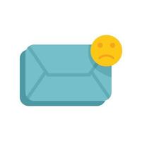 Sad mail icon flat vector. Dislike social vector