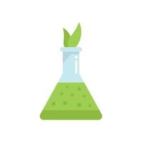 Gmo flask icon flat vector. Dna food vector