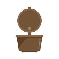 Open coffee capsule icon flat vector. Cafe espresso vector