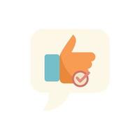 Rate chat icon flat vector. Feedback review vector