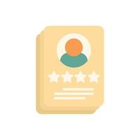 Client cv icon flat vector. Star survey vector