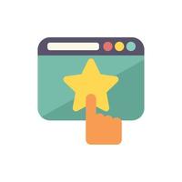 Website rate icon flat vector. Star review vector