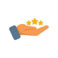 Care review icon flat vector. Star feedback vector