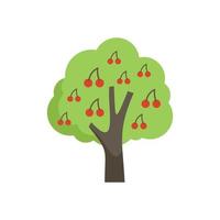 Cherry tree icon flat vector. Garden fruit vector