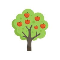 vector plano de icono de árbol de manzana. arbusto de planta