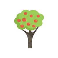 vector plano de icono de árbol frutal de cosecha. planta de jardin