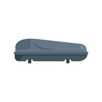 Car roof box icon flat vector. Travel trunk vector