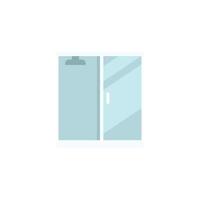 Room shower cabin icon flat vector. Stall glass vector