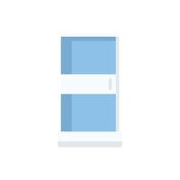 Furniture shower cabin icon flat vector. Glass door vector