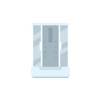 Bathroom cabin icon flat vector. Glass door vector