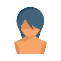 Caps wig icon flat vector. Long style vector