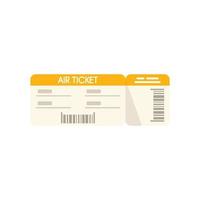 Template airline ticket icon flat vector. Fly trip vector