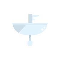 Modern wash basin icon flat vector. Water plumbing vector