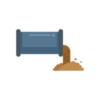 Drain pipe icon flat vector. Sewerage water vector