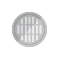 Iron manhole icon flat vector. City road vector