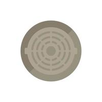 Gutter manhole icon flat vector. City road vector