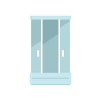 Hygiene shower cabin icon flat vector. Stall cabin vector