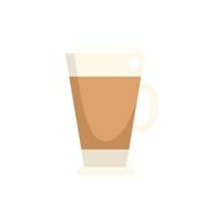 Latte glass icon flat vector. Cafe cup vector