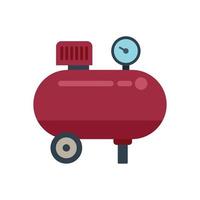 Pressure compressor icon flat vector. Air machine vector