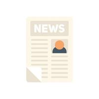 Web newspaper icon flat vector. News paper vector