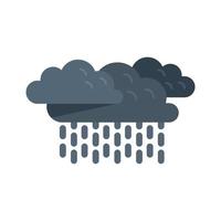 vector plano de icono de lluvia nublada. niebla fría