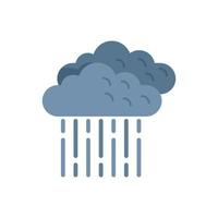 vector plano de icono de nube de lluvia de verano. nube de tormenta