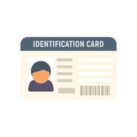 Identification card icon flat vector. Id name vector