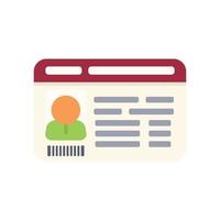 Company id card icon flat vector. Office tag vector