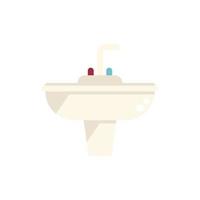 Kitchen faucet icon flat vector. Service drain vector