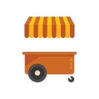 Snack cart icon flat vector. Market shop vector